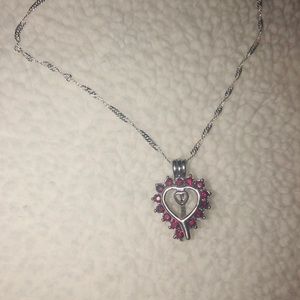 Red heart necklaces with a freshwater/saltwater